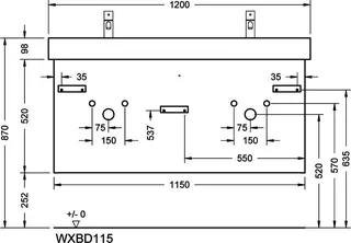 sanibel-Waschtisch-Unterbau 2.0 FLEX WXBD115 1150mm 2 Schubl/2 Auszüge Graphit Matt – Bild 2