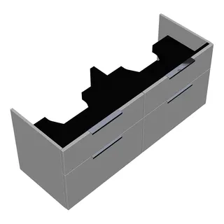 sanibel-Waschtisch-Unterbau 2.0 FLEX WXBF125 1250mm 2 Schubl/2 Auszüge Weiß Matt