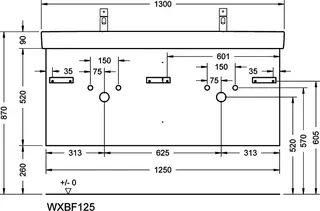 sanibel-Waschtisch-Unterbau 2.0 FLEX WXBF125 1250mm 2 Schubl/2 Auszüge Eiche Rost – Bild 3