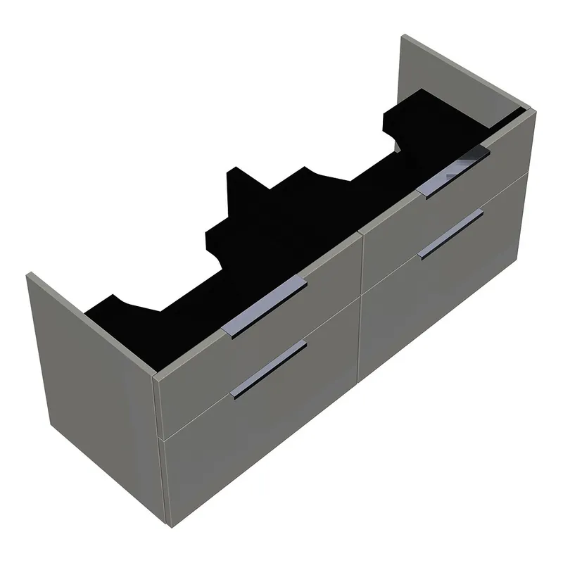 sanibel-Waschtisch-Unterbau 2.0 FLEX WXBF125 1250mm 2 Schubl/2 Auszüge Weiß Glänzend