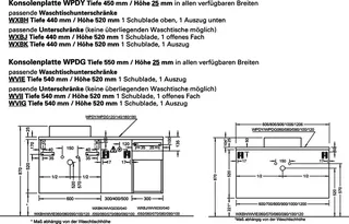 sanibel-Waschtisch-Unterschrank 2.0 FLEX WXBH080 zu Konsole 800x520x440mm Eiche Merino