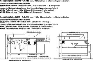 sanibel-Waschtisch-Unterschrank 2.0 FLEX WXBH080 zu Konsole 800x520x440mm Eiche Merino – Bild 3