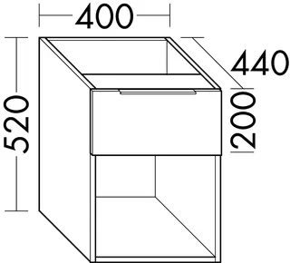 sanibel-Unterschrank 2.0 FLEX WXBJ040 zu Konsole 400x520x440mm Eiche Rost – Bild 2
