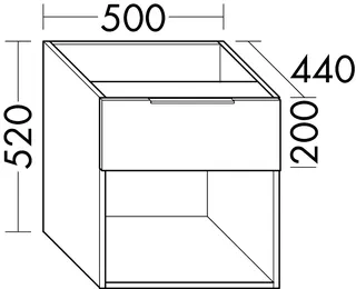 sanibel-Unterschrank 2.0 FLEX WXBJ050 zu Konsole 500x520x440mm Graphit Matt – Bild 2