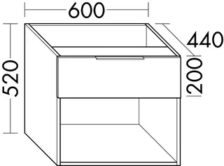 sanibel-Unterschrank 2.0 FLEX WXBJ060 zu Konsole 600x520x440mm Basaltgrau – Bild 2