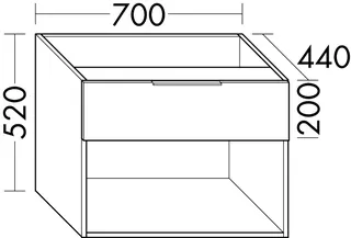 sanibel-Unterschrank 2.0 FLEX WXBJ070 zu Konsole 700x520x440mm Eiche Rost – Bild 2