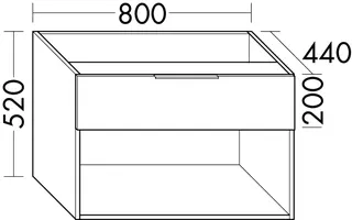 sanibel-Unterschrank 2.0 FLEX WXBJ080 zu Konsole 800x520x440mm Eiche Rost – Bild 3