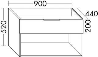sanibel-Unterschrank 2.0 FLEX WXBJ090 zu Konsole 900x520x440mm Eiche Rost – Bild 2