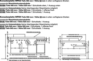 sanibel-Unterschrank 2.0 FLEX WXBK050 zu Konsole 500x520x440mm Eiche Rost – Bild 4