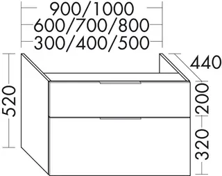 sanibel-Unterschrank 2.0 FLEX WXBK090 zu Konsole 900x520x440mm Weiß Matt – Bild 2