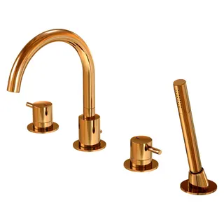 Steinberg 4-Loch Wannenrand-Armatur 100 2400 RG, rose gold