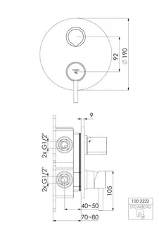Steinberg Fertigmontageset für Wanne/Brause-EHM 100 2222, chrom – Bild 2