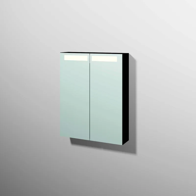 sanibel 5001 Spiegelschrank SD51008 600x746x149mm Schwarz-Matt