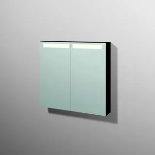 sanibel 5001 Spiegelschrank SD51208 800x746x149mm Schwarz-Matt