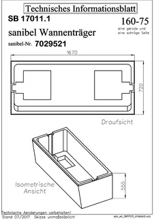 Wannenträger f Stahl-Badew. Bette 1 schräge/1 geradeSeite 1600x750mm – Bild 2