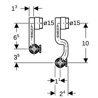 Geberit FlowFit Set Anschluss-Endstück für Vorl./Rückl. SiBr d16-15 – Bild 5