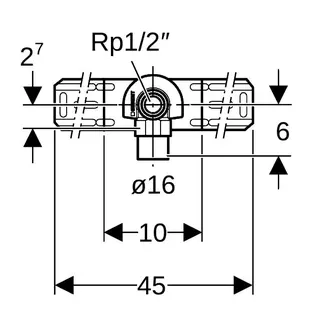 Geberit FlowFit Anschlusswinkel 90Gr vormontiert einfach Rg+ d16-Rp1/2 L:52mm – Bild 4