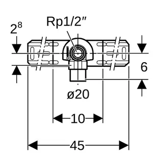 Geberit FlowFit Anschlusswinkel 90Gr vormontiert einfach Rg+ d20-Rp1/2 L:52mm – Bild 4