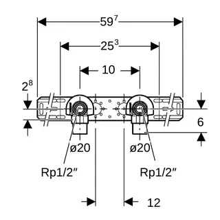 Geberit FlowFit Anschlusswinkel 90Gr vormontiert zweifach Rg+ d20-Rp1/2 AD10 – Bild 4