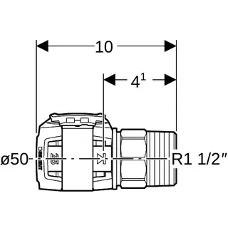 Geberit FlowFit Übergang mit Aussengewinde Edelstahl d50-R1 1/2 – Bild 4