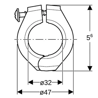 Geberit FlowFit Fixpunktbefestigung PA 6, d32 – Bild 4