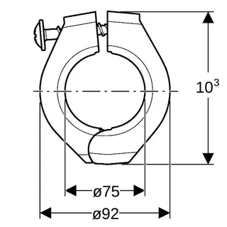 Geberit FlowFit Fixpunktbefestigung PA 6, d75 – Bild 4