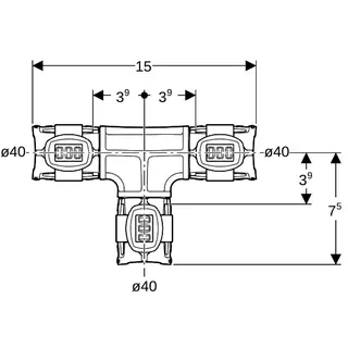 Geberit FlowFit T-Stück egal PPSU, d40 – Bild 4