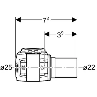 Geberit FlowFit Übergang auf Mapress m. Einschubende edst. d25-d22 – Bild 4
