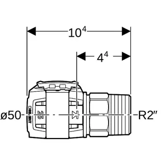 Geberit FlowFit Übergang mit Aussengewinde SiBr d50-R2 – Bild 4