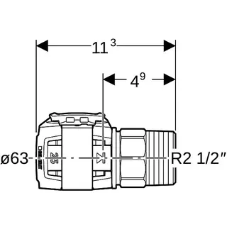 Geberit FlowFit Übergang mit Aussengewinde SiBr d63-R2 1/2 – Bild 4