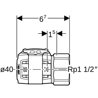 Geberit FlowFit Übergang mit Innengewinde SiBr d40-Rp1 1/2 – Bild 4