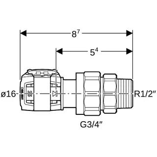 Geberit FlowFit Übergangsverschraubung mit AG SiBr d16-R1/2 – Bild 4