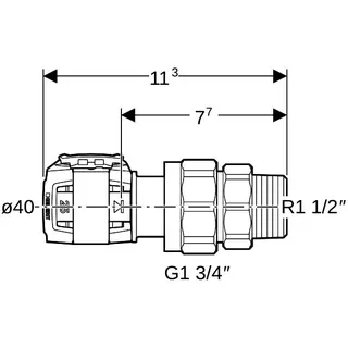 Geberit FlowFit Übergangsverschraubung mit AG SiBr d40-R1 1/2 – Bild 4