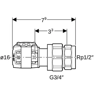Geberit FlowFit Übergangsverschraubung mit IG SiBr d16-R1/2 – Bild 4