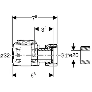 Geberit FlowFit Übergang mit Überwurfmutter SiBr d32-G1 – Bild 4