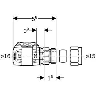 Geberit FlowFit Übergang mit Klemmringverschr. SiBr d16-d15 – Bild 4