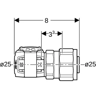 Geberit FlowFit Übergang mit Verschraubung auf PEX-Rohre SiBr d25-20/26 – Bild 4