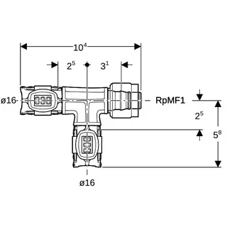 Geberit FlowFit Übergangs-T-Stück mit MasterFix PPSU d16-d16-MF20 – Bild 4