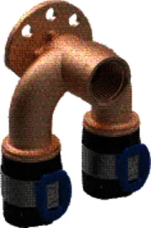GE FlowFit Doppelanschlusswinkel 90Gr Rg+ d25-Rp1/2-d25 L:52mm