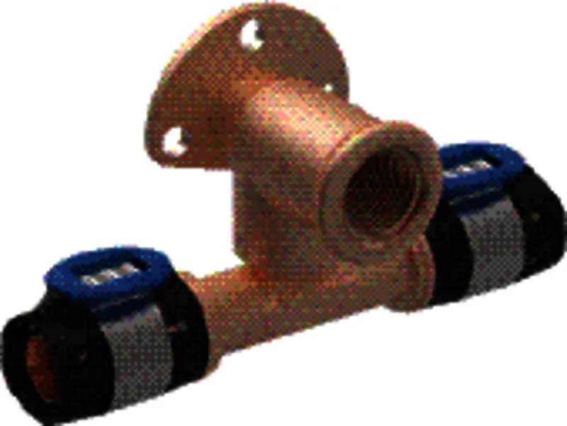 GE FlowFit T-Anschlusswinkel 90Gr abgesetzt Rg+ d20-Rp1/2-d20 L:52mm
