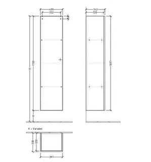 ARTO-Hochschrank A18 400x1700x338mm 1 Tür Anschlag links VD Sand Grey – Bild 2