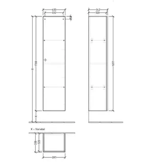 ARTO-Hochschrank A18 400x1700x338mm 1 Tür Anschlag rechts VT=Grey – Bild 2