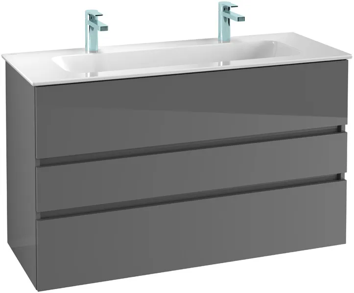 ARTO-Möbelset 08 A18 Wascht. 1200mm 2HL Waschtisch-Unterschrank 3 Auszüge VT=Grey