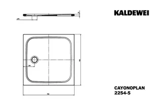 Kaldewei Duschwanne CAYONOPLAN Mod.2254-5,900x900mm, man,PEFF,Wt extrafl. – Bild 4