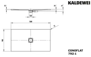Kaldewei Duschwanne CONOFLAT Mod.792-1,900x1300mm, schwarz matt 100,Secure Plus – Bild 5
