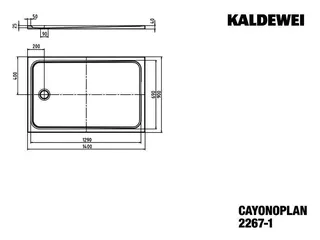 Kaldewei Duschwanne CAYONOPLAN Mod.2267-1,900x1400mm, schwarz – Bild 3
