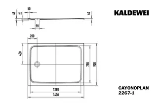 Kaldewei Duschwanne CAYONOPLAN Mod.2267-1,900x1400mm, schwarz – Bild 4