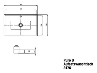 Kaldewei WB PURO S Mod.3176,900x385mm,schw, PEFF,AD,mÜL,chr – Bild 4