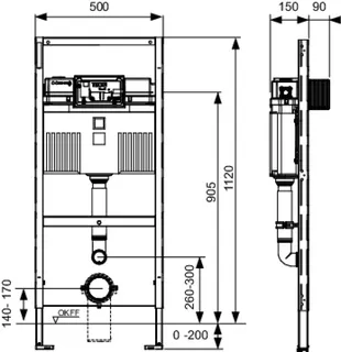 TECEprofil WC-Modul mit Uni-Spülkasten für Kinder-Stand-WC, Bauhöhe 1120 mm – Bild 4