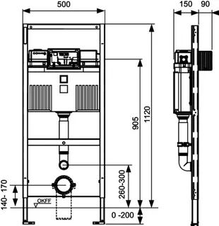 TECEprofil WC-Modul mit Uni-Spülkasten für Kinder-Stand-WC, Bauhöhe 1120 mm – Bild 5